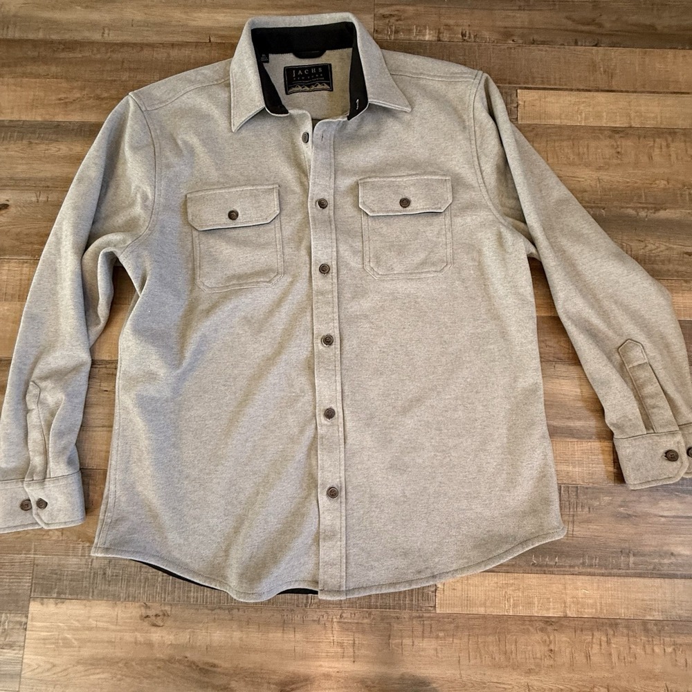 JACHS NEW YORK OVERSHIRT MENS XL GRAY SHIRT JACKET POCKETS NWT NEW BUTTON DOWN